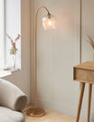 Fitzroy Ribbed Floor Light Brushed Aged Brass