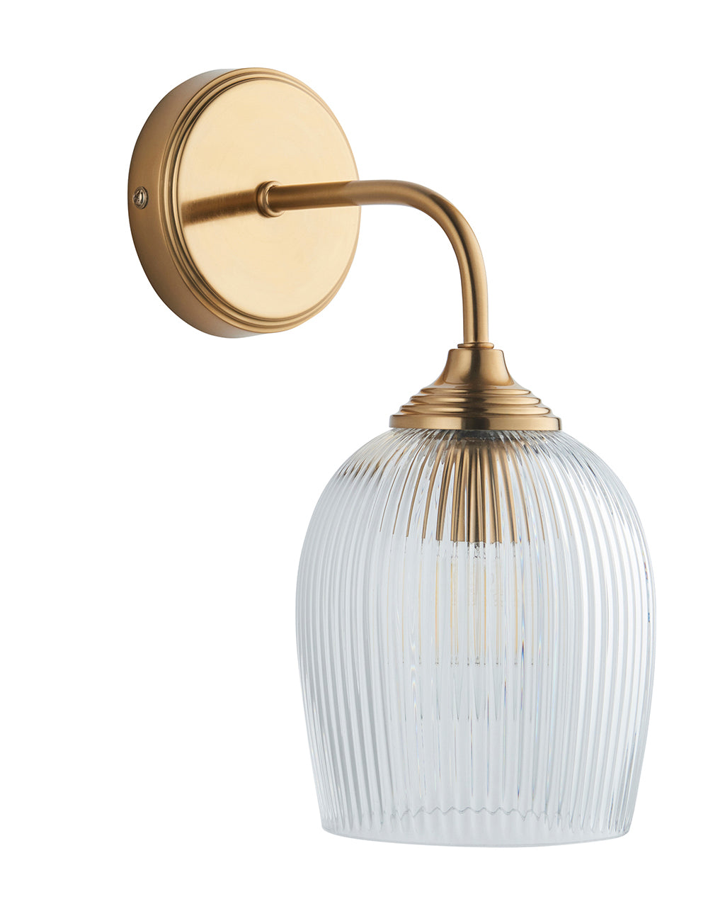 Fitzroy Ribbed Wall Light Brushed Aged Brass