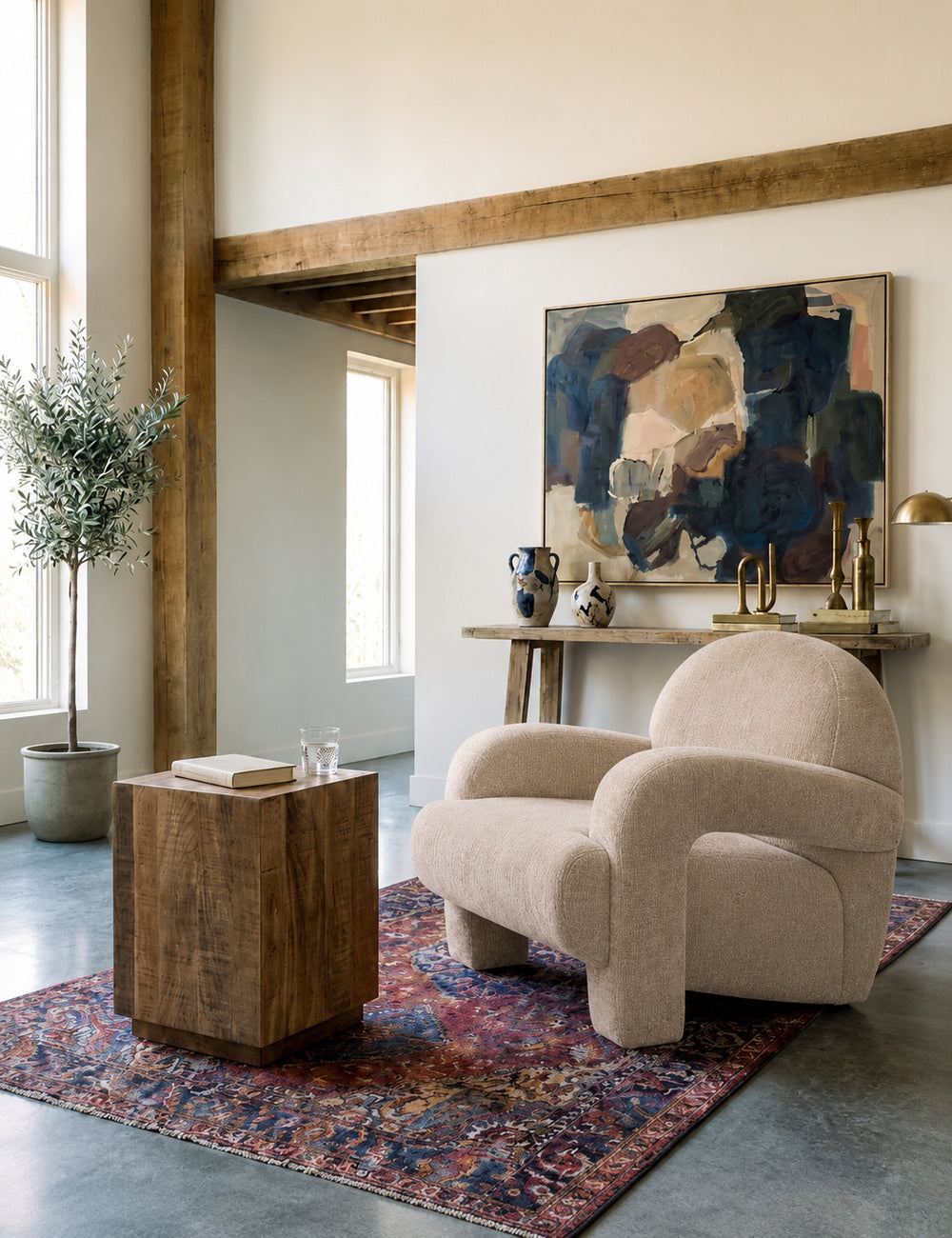 Romy Armchair in Stone